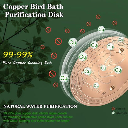 TIANCENTRAL H Bird Bath Copper Disk 2PCS-99.99% Pure Copper Cleaning Disk - Image 3
