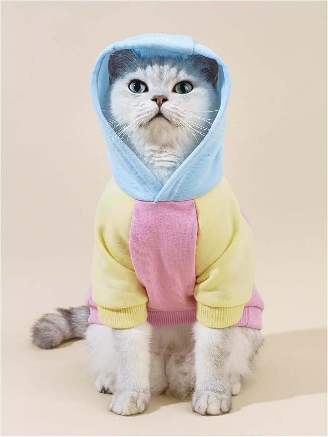 QWINEE Basic Dog Hoodie Sweatshirt Puppy Sweater Warm Cat Costumes Pet Clothes - Image 4