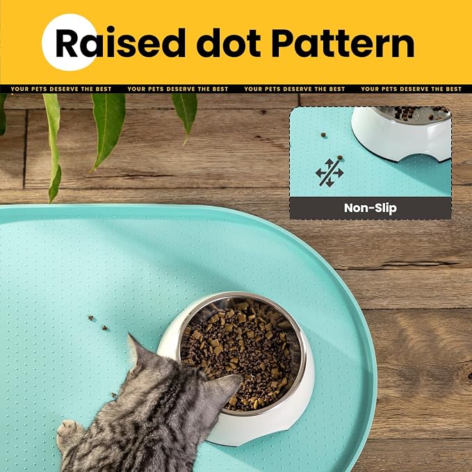 Dog Food Mat, Raised Edges Pet Food Mats - Image 8