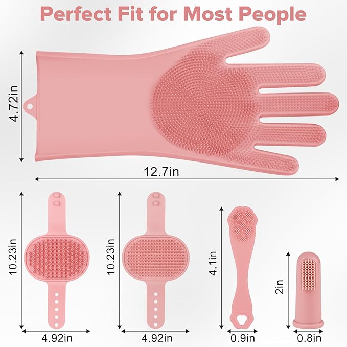 6PCS Pet Grooming Kit for Dogs, Cats and Horses | Dog Washing Gloves | Dog Bath - Image 7