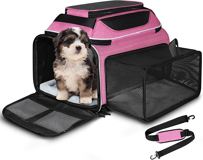 Petskd Top and Side Expandable Pet Carrier 18x11x11 Inches Delta United Airline by Petskd
