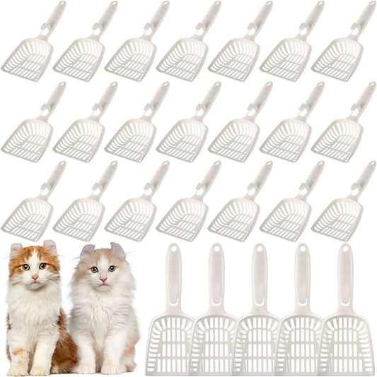 24 Pieces Litter Scoop Bulk for Cats Plastic Pet Kitty Litter Scooper Durable by Unknown