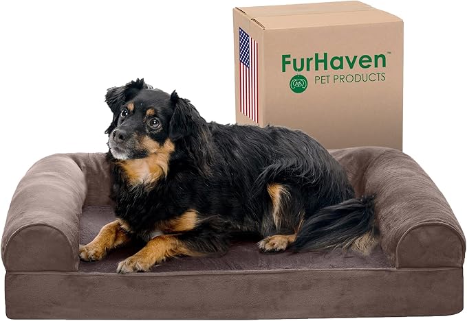 Furhaven Orthopedic Dog Bed for Medium/Small Dogs w/ Removable Bolsters & by FurHaven