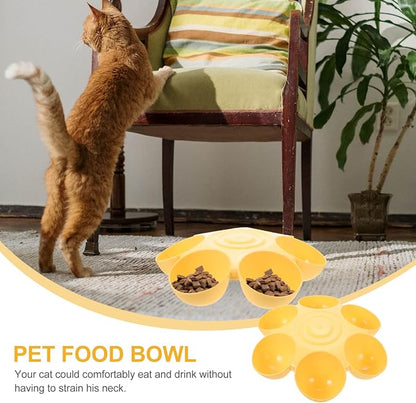 Multipurpose Pet Feeding Bowl 14X14X3.5 Inch Flower Shape Plastic Cat Dog Food - Image 5