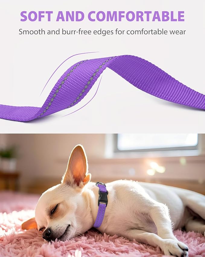 Joytale Small Dog Collar, Reflective and Adjustable Nylon Collar - Image 3