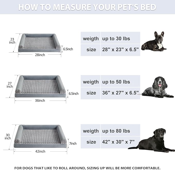 BFPETHOME Dog Beds for Large Dogs, Orthopedic Dog Bed for Medium Large Dogs - Image 6