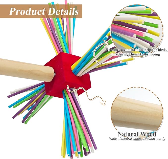 Bird Perch Toy for Cage, Spinning Windmill Bird Perch Toy, 360° Rotating - Image 3