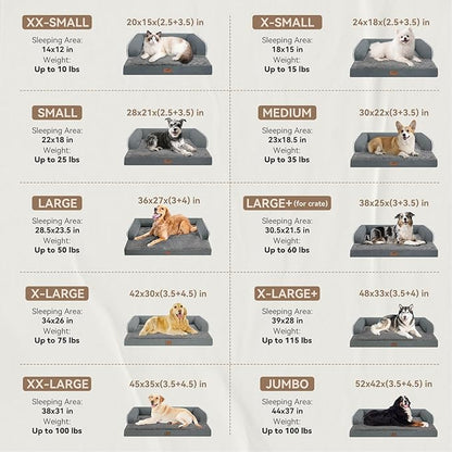 Large Dog Bed Orthopedic Washable: Dark Grey Dog Bed - Image 6