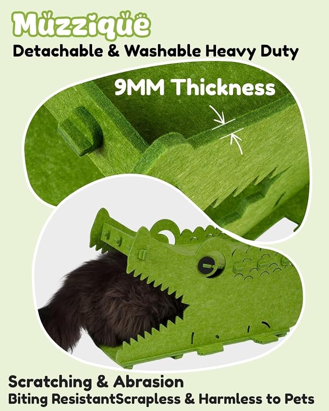 Cat Bed House, for 25 LBs Indoor Cats&Small Dogs, Large Cute Crocodile Felt Pet - Image 5
