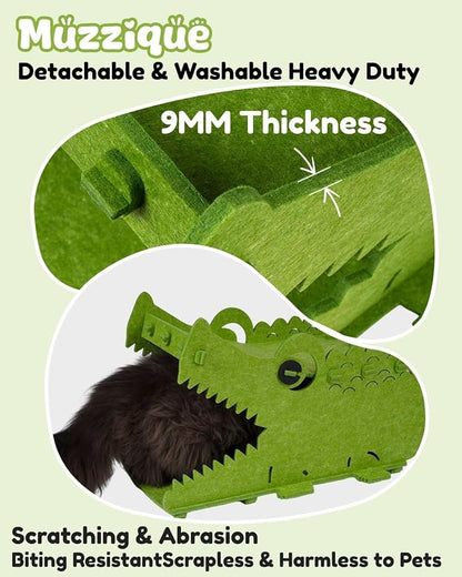 Cat Bed House, for 25 LBs Indoor Cats&Small Dogs, Large Cute Crocodile Felt Pet - Image 5