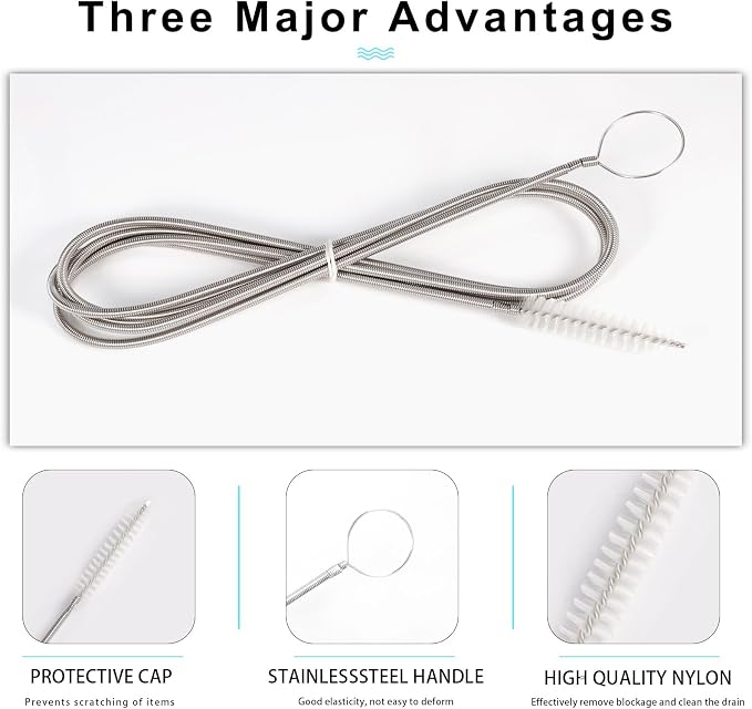 CiaraQ Bottle Cleaning Brushes, 8 Inch Nylon Tube Brush Set & A Flexible Long - Image 2
