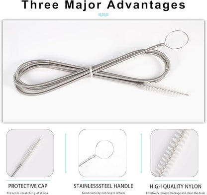 CiaraQ Bottle Cleaning Brushes, 8 Inch Nylon Tube Brush Set & A Flexible Long - Image 2