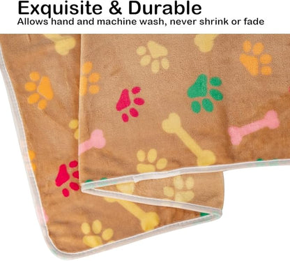 Dono 1 Pack 6 Blankets for Dogs, Soft Fluffy Paw Print Pattern Fleece Pet - Image 5