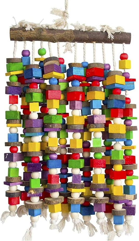 Deloky Extra Large Bird Parrot Chewing Toy-Multicolored Natural Wooden Blocks by Unknown
