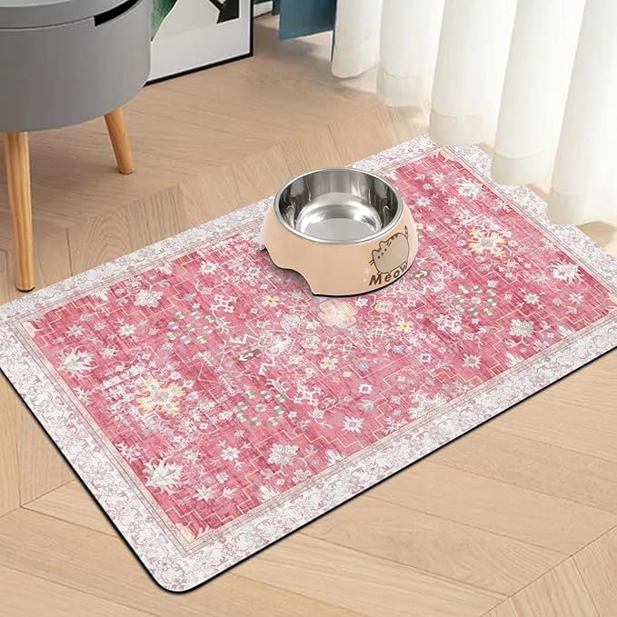 Pet Food Mats for Floor, Absorbent Dog Mat for Food and Water Dispenser - Image 2