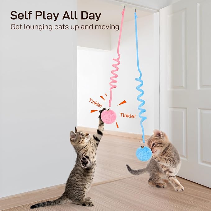 Potaroma Hanging Fluffy Cat Catnip Ball Toys 3 Pcs - Image 2