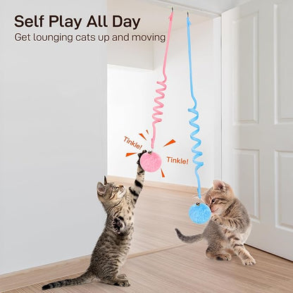 Potaroma Hanging Fluffy Cat Catnip Ball Toys 3 Pcs - Image 2