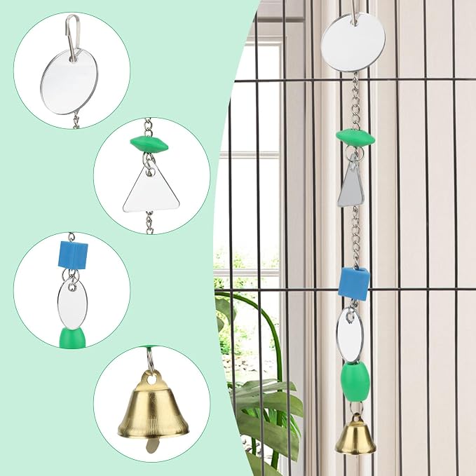 Hypeety Pet Bird Mirror with Bell Interactive Parrot Toy - Image 3