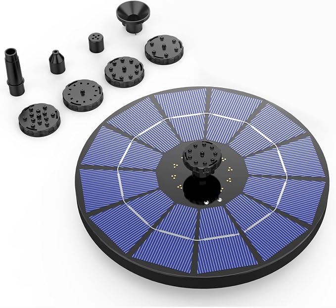 AISITIN Solar Fountain with 3.5 W Solar Panel, 1500 mAh Battery - Image 8