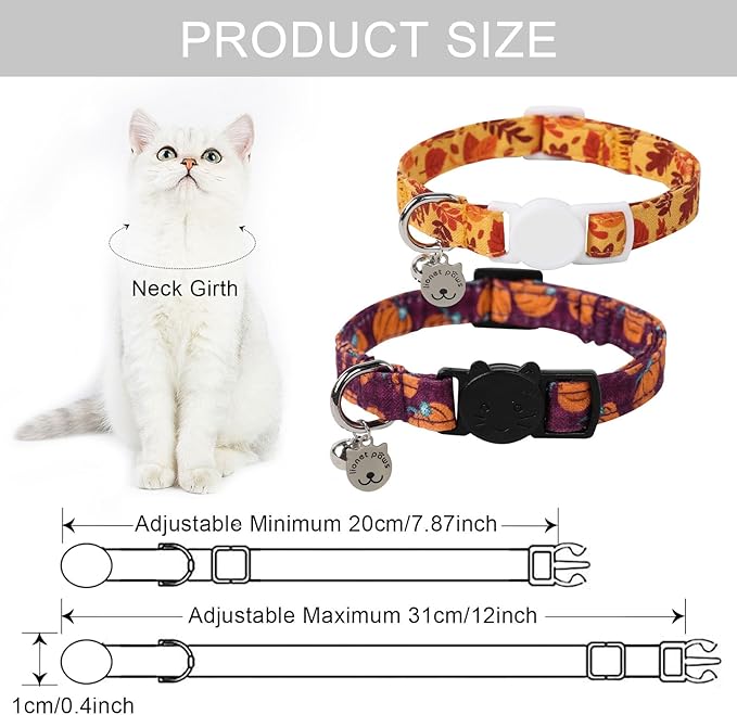 Lionet Paws 2pcs Pack Cotton Cat Collar, Breakaway Buckle - Image 5