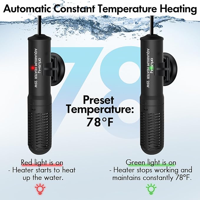 Orlushy 25W Small Submersible Aquarium Heater, Constant Temperature Betta Fish - Image 3