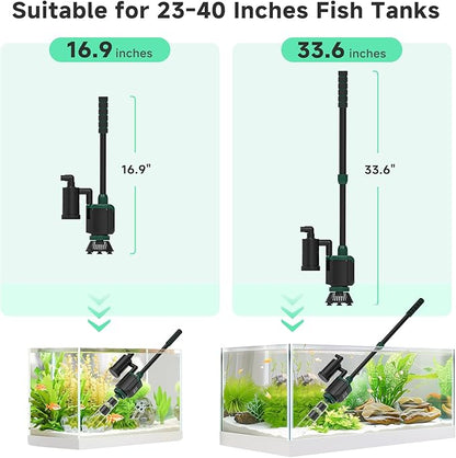 AQQA Fish Tank Cleaner, 34W 600GPH DC Gravel Vacuum - Image 6