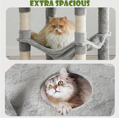 78.8" Large Cat Tree Tower for Indoor Kitties, Sisal Scratching Posts, Hammock - Image 3