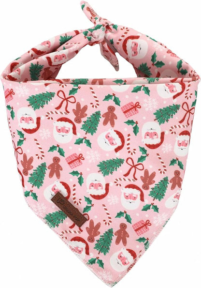 Christmas Dog Bandana–Christmas Red & Green Plaid Triangle Scarf by UPURARAPUP