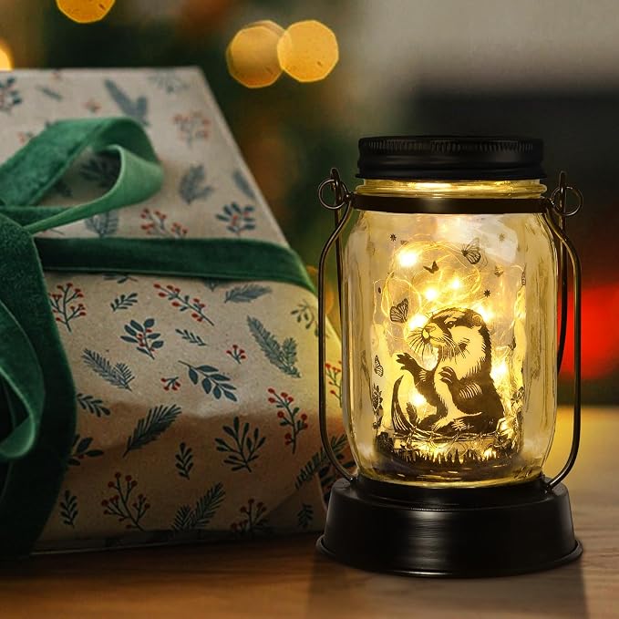 Otter Gifts for Women/Men River Otter Lovers Solar Lantern Mom Birthday - Image 4