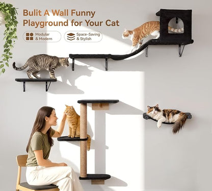 Wall Mounted Cat Furniture Set of 4 – 4 in 1 Cat Wall Shelves - Image 2