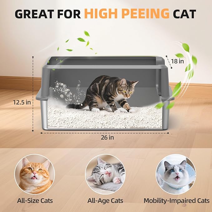 Enclosed Stainless Steel Cat Litter Box - Image 2