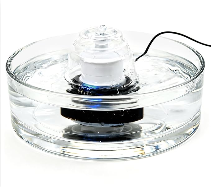 Glass Cat and Dog Water Fountain 90oz/2.7L, Automatic Pet Water Dispenser - Image 2