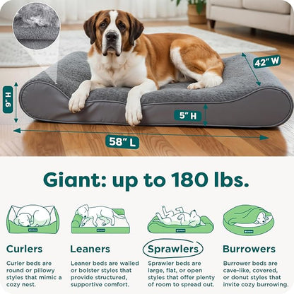 FurHaven Orthopedic Dog Bed for Large Dogs, Luxe Lounger Contour Mattress - Image 3