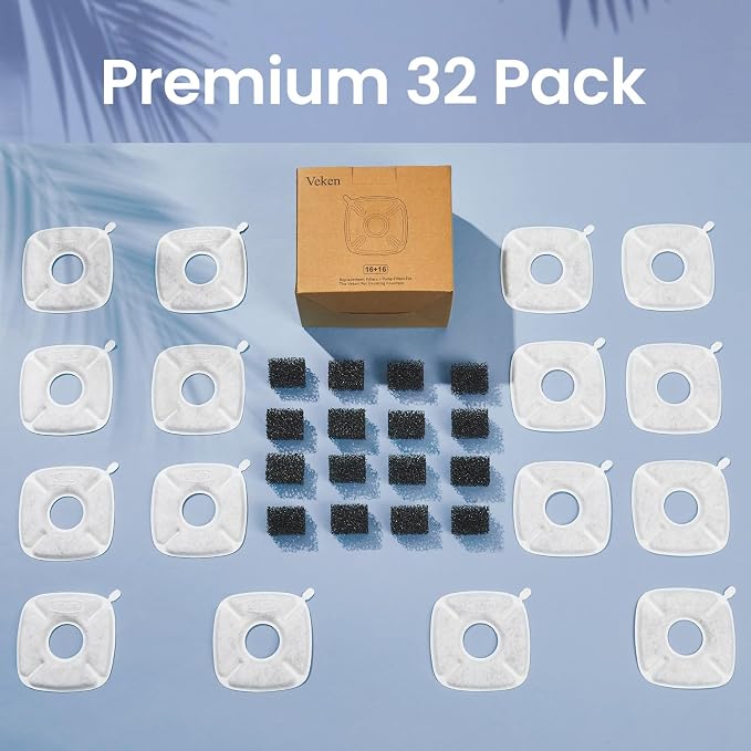 Veken Cat Water Fountain Filter, Classic 16 Pack Replacement Filters & 16 Pack - Image 7