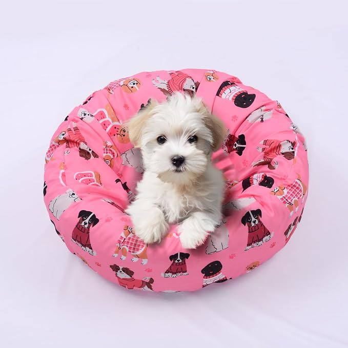 Round Replacement Dog Bed Covers Elastic Edged Washable Pet Bed Protector - Image 2