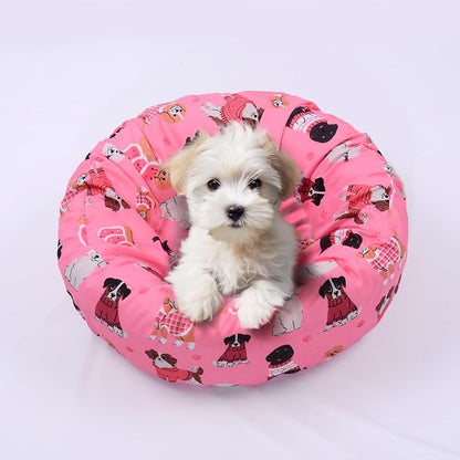 Round Replacement Dog Bed Covers Elastic Edged Washable Pet Bed Protector - Image 2