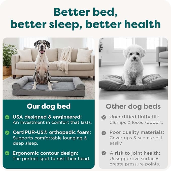 FurHaven Orthopedic Dog Bed For Large Dogs, Sofa Contour Mattress - Image 7