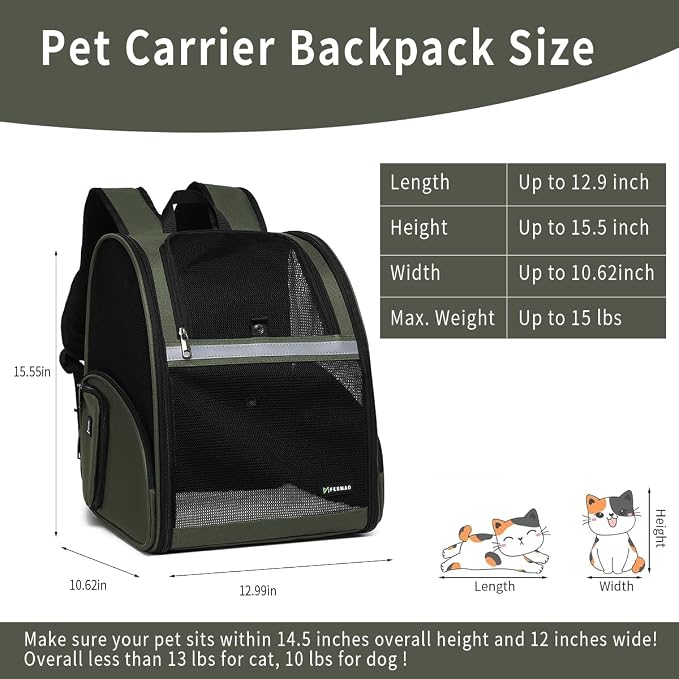 Cat Backpack Carrier for Small Dogs and Medium cat Puppy Kitten Bunny Pet - Image 5