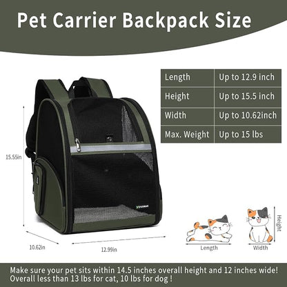 Cat Backpack Carrier for Small Dogs and Medium cat Puppy Kitten Bunny Pet - Image 5