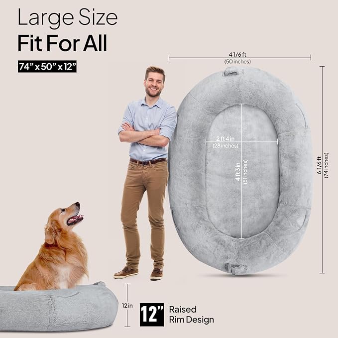 Giant Human Sized Dog Bed for Adults and Pets, Waterproof & Machine Washable - Image 4
