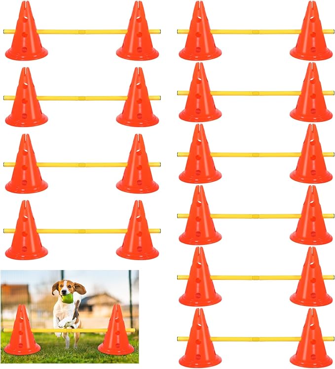 10 Sets Dog Agility Hurdle Cone Set 20 Pcs Exercise Cones by Glimin