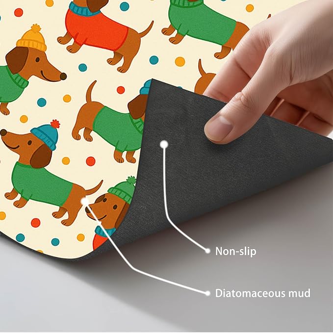 Cute Dachshund Dogs Pet Food Mat Spill-Proof Pet Feeding Mat - Image 5