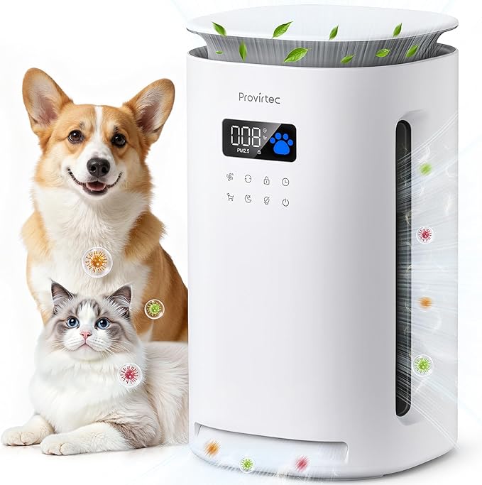 Pro-Level Air Purifier for Home Pets, No More Odor, Pet Floating Fur/Dander by Provirtec