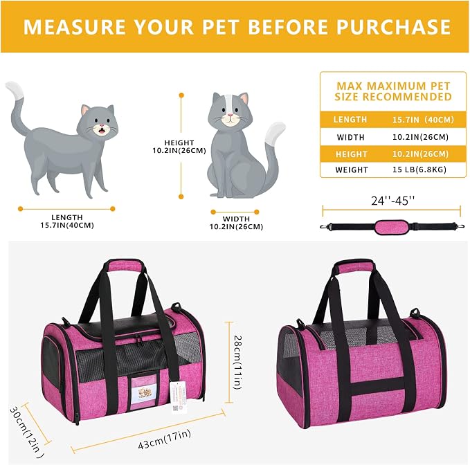 Airline Approved Cat Carrier, Soft-Sided Pet Travel Carrier - Image 3
