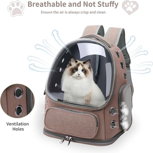 Cat Backpack Carrier for Cats and Small Dogs, Breathable Cat Bubble Backpack - Image 2
