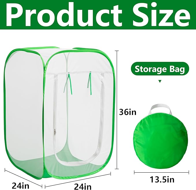 24" x 24" x 36" Pop Up Garden Mesh Plant Cover, Plant Protectors Mesh Plant - Image 2
