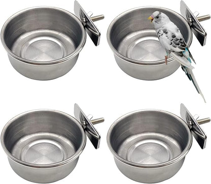 Tfwadmx Bird Feeding Dish Cups Parrot Food Bowl Clamp Holder Coop Cup, Bird by Tfwadmx