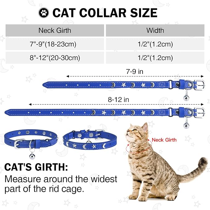 Leather Cat Collars for Boy Girl Cats - Image 3