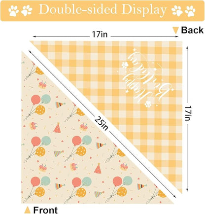 Happy Birthday Dog Bandanas, Double Sided Adjustable Birthday Party Pet - Image 6