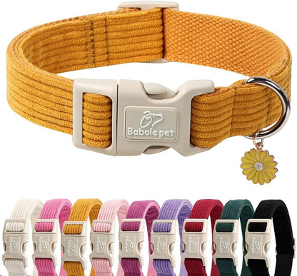Cute Corduroy Dog Collar by Babolepet